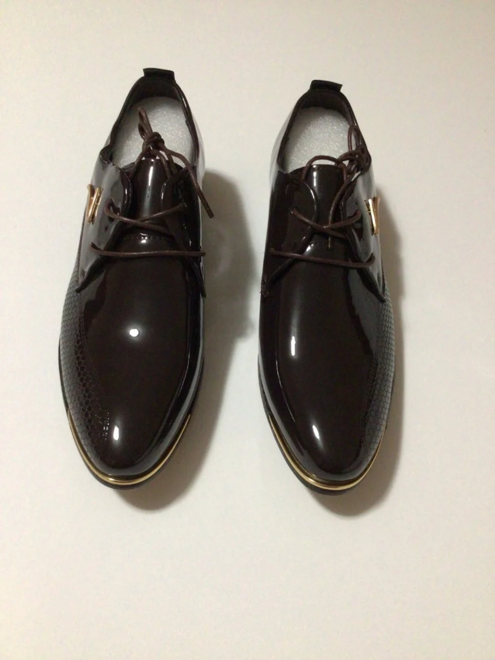 Men’s Lace-Up Patent Finish Dress Shoes Formal Business Footwear-New-